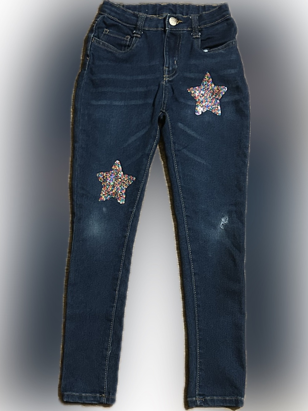 FreeStyle Girls Size 8 Skinny Jeans With Sequin Stars